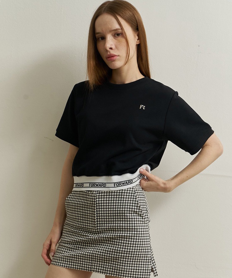 韓国ゴルフウェア クロップド丈 半袖 Tシャツ