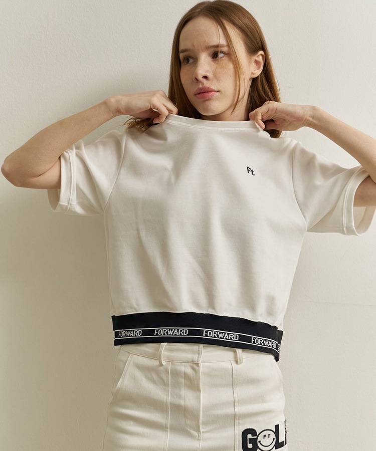 韓国ゴルフウェア クロップド丈 半袖 Tシャツ