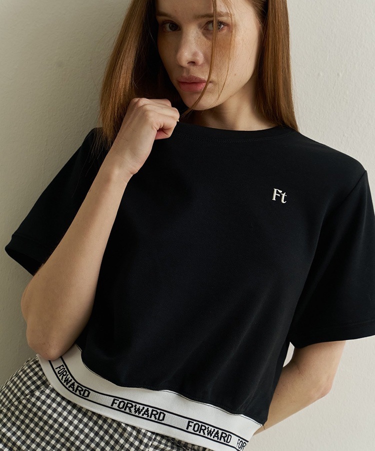 韓国ゴルフウェア クロップド丈 半袖 Tシャツ