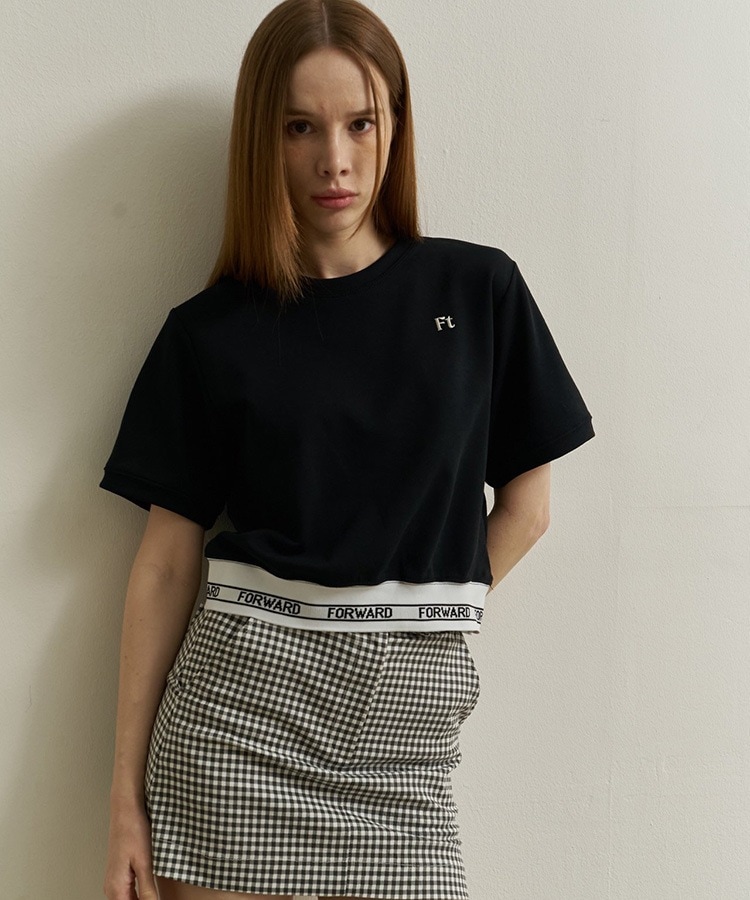 韓国ゴルフウェア クロップド丈 半袖 Tシャツ