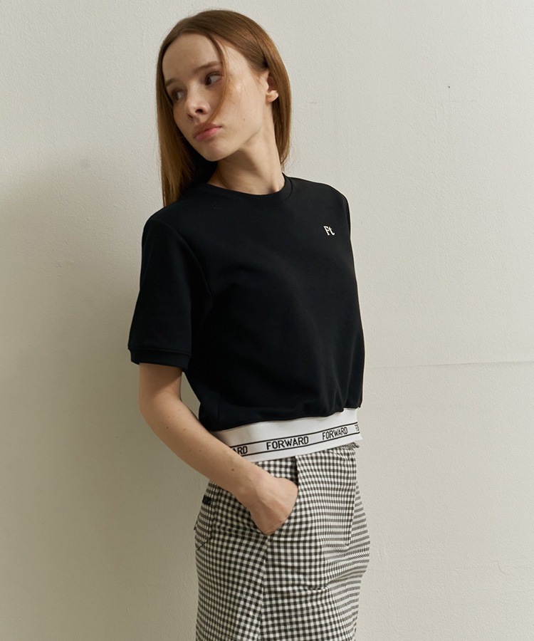 韓国ゴルフウェア クロップド丈 半袖 Tシャツ