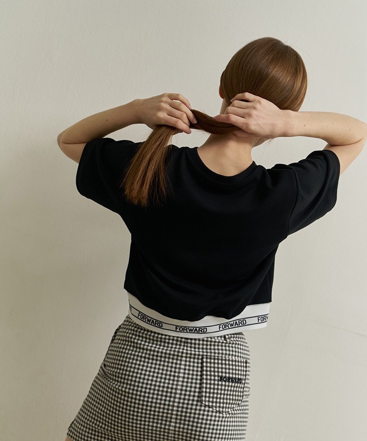 韓国ゴルフウェア クロップド丈 半袖 Tシャツ