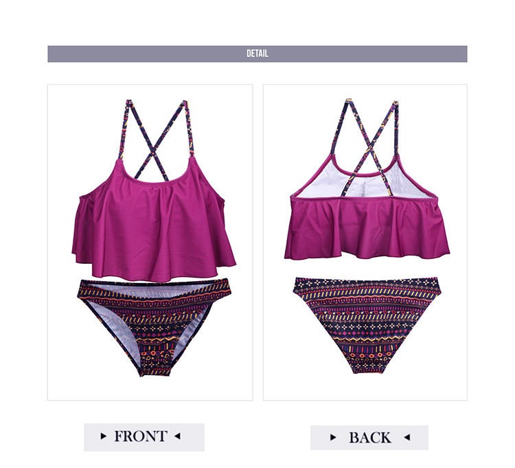 幅広フリルでバストアップ 体系カバーのビキニセット