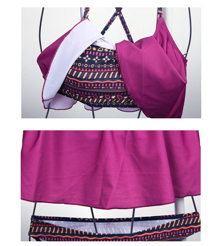 幅広フリルでバストアップ 体系カバーのビキニセット