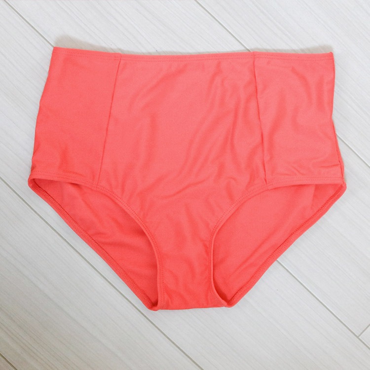 胸元フリル ハイウエスト ビキニ 水着