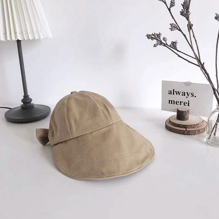 小顔効果 つば広 リボン キャスケット