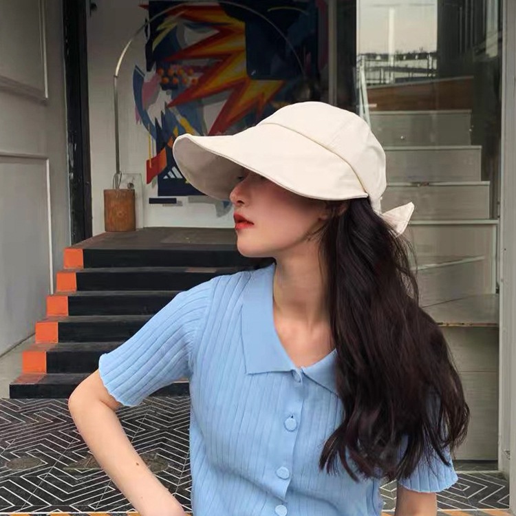 小顔効果 つば広 リボン キャスケット