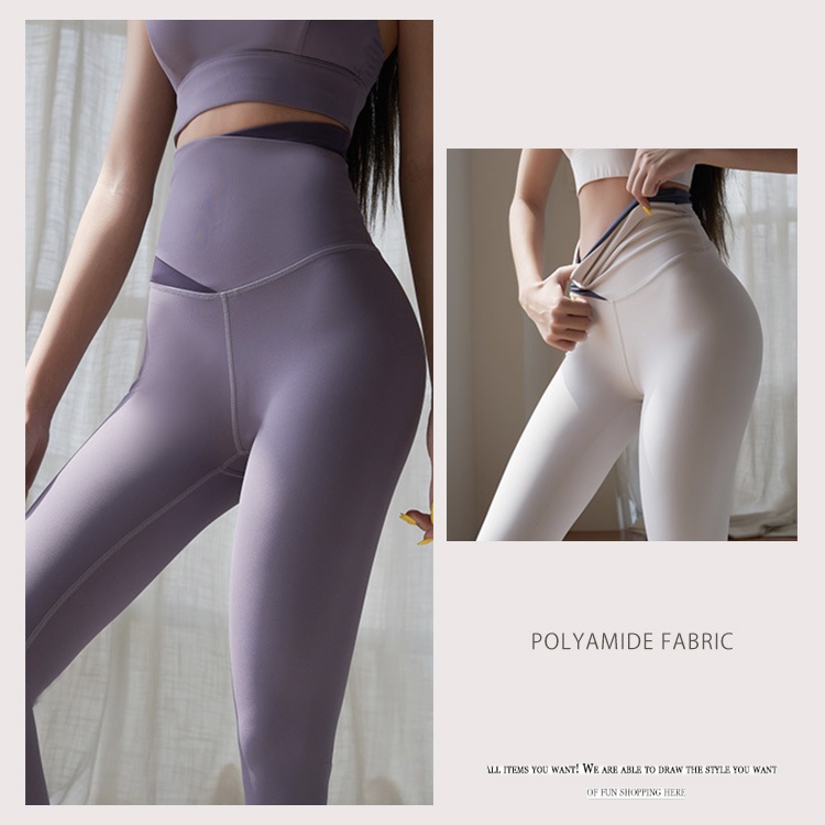 バイカラー ハイウエスト スパッツ ヨガウェア