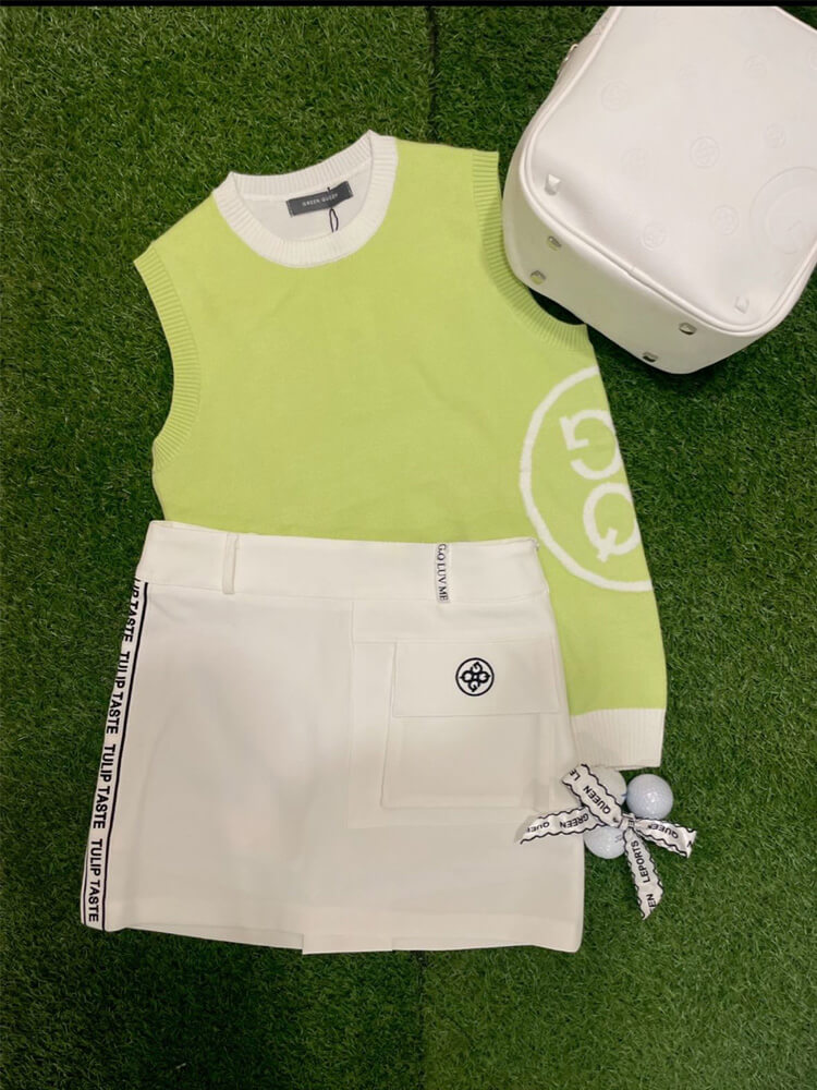 韓国ゴルフウェア サイドライン ショート丈 タイトスカート