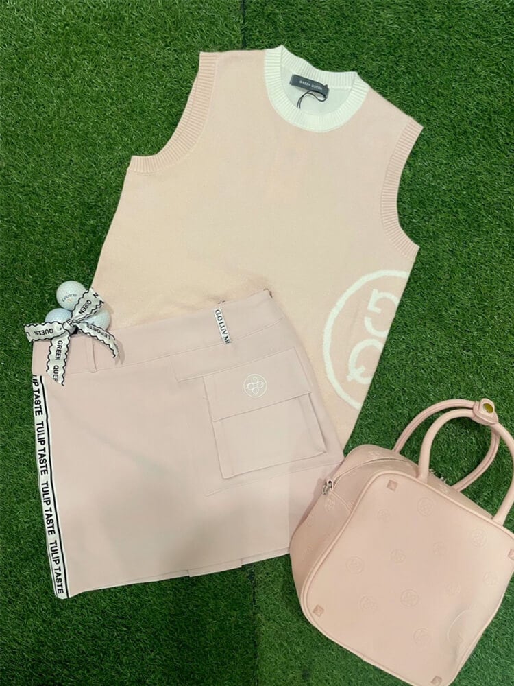 韓国ゴルフウェア サイドライン ショート丈 タイトスカート