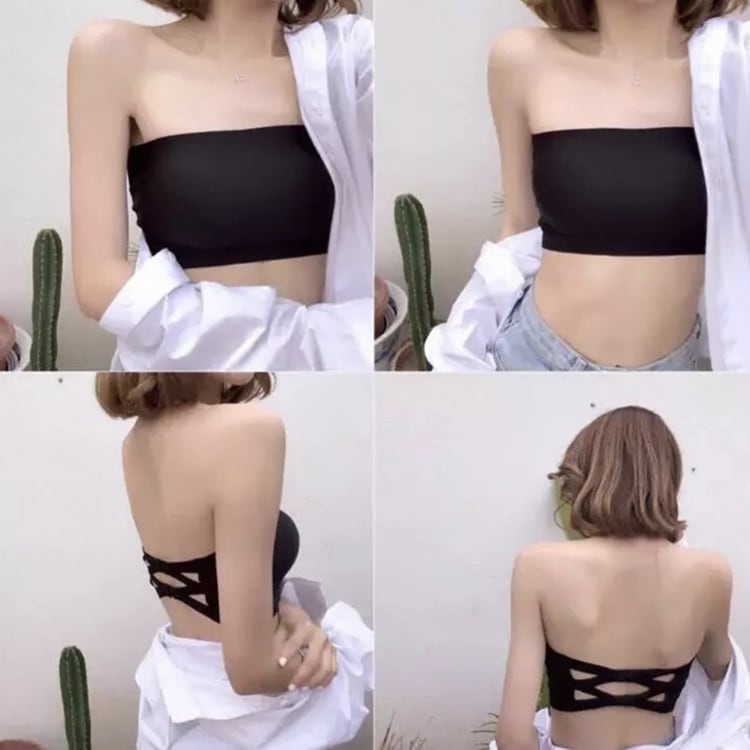 谷間が見えない シームレス ストラップレス ブラ