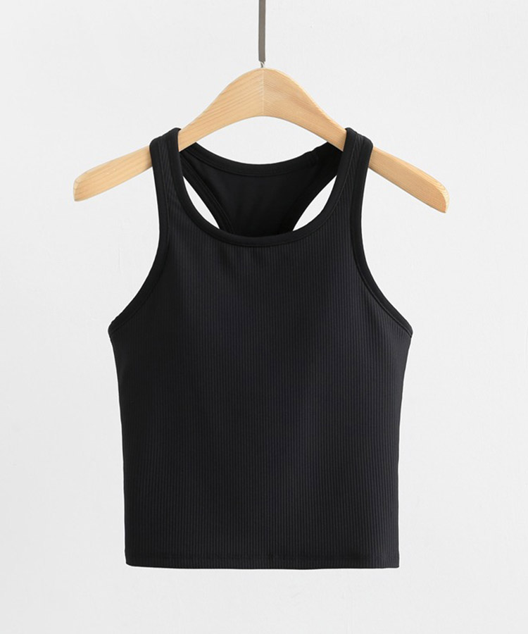 カップ付き レーサーバック スポーツ リブ タンクトップ

