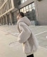 フード付き フェイクファー セミロング丈 コート

