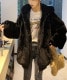 フード付き フェイクファー セミロング丈 コート

