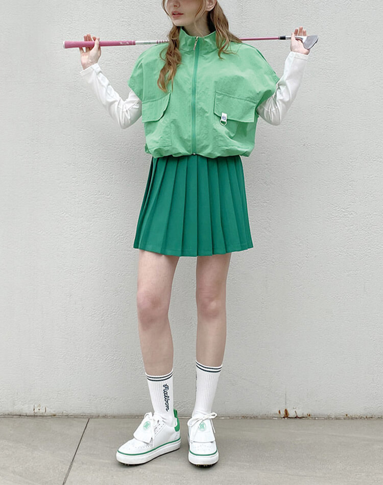MALBON ゴルフ ベスト×スカート セットアップ 韓国風 人気カラー