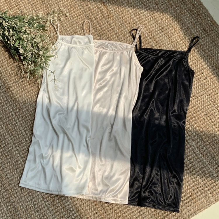 シンプル キャミソール ワンピース ペチコート