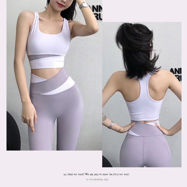 バイカラー Uネック スポブラ ヨガウェア