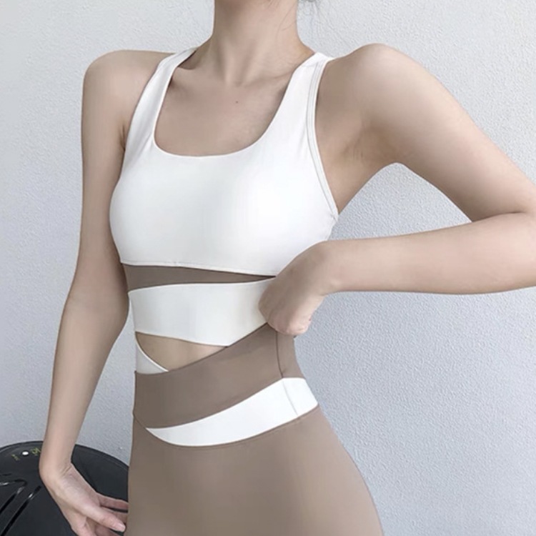 バイカラー Uネック スポブラ ヨガウェア