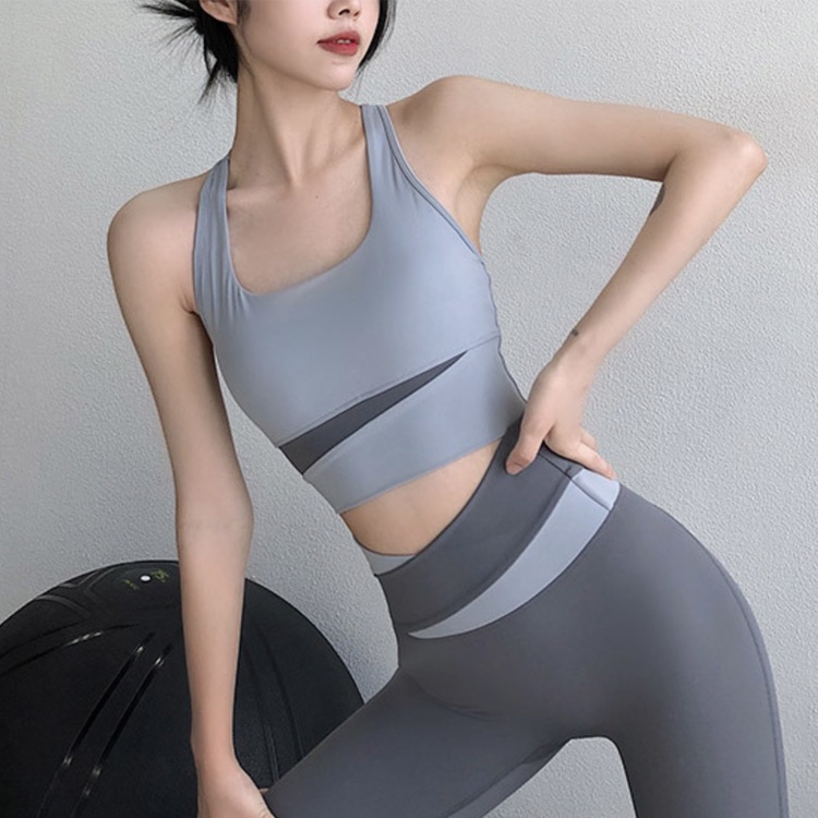 バイカラー Uネック スポブラ ヨガウェア