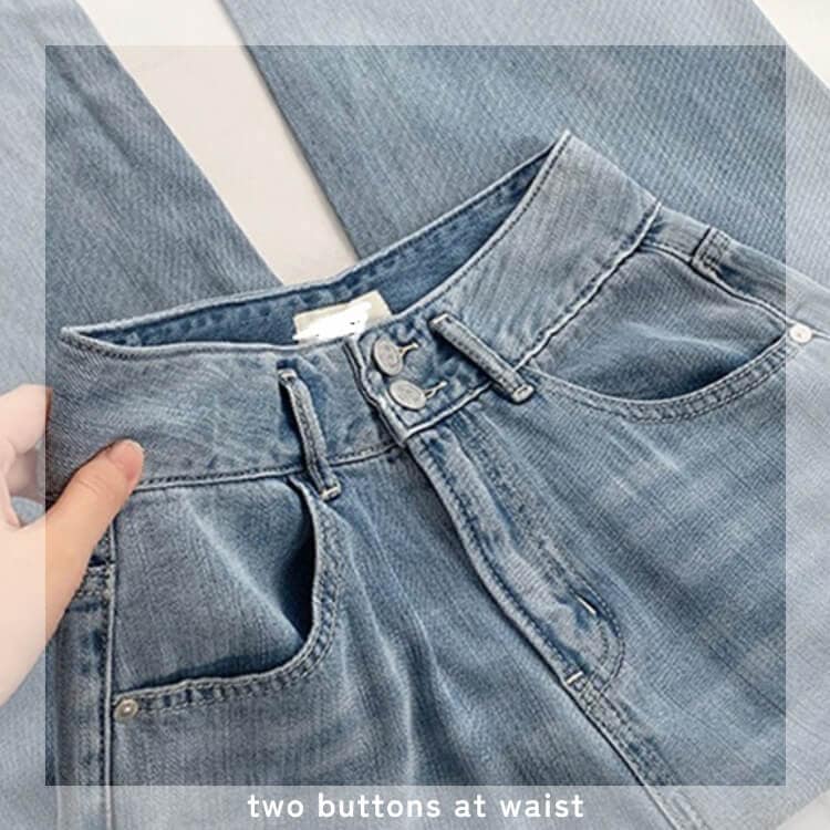 てろんと感 薄手 ソフトデニム ストレートパンツ