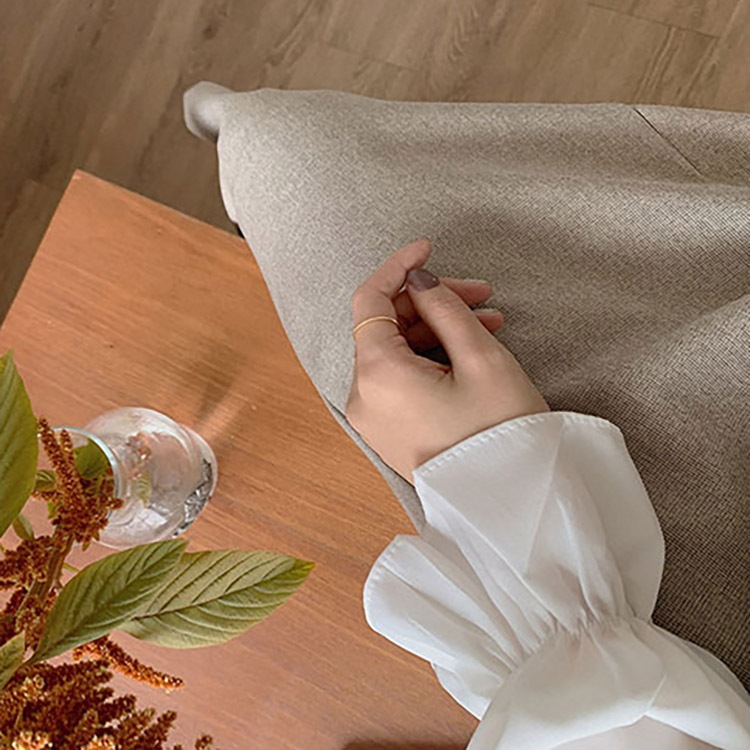 2点セット フリル長袖ブラウス ミモレ丈キャミワンピース