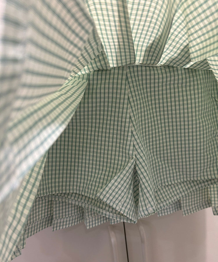 韓国ゴルフウェア パステルチェック柄 プリーツスカート