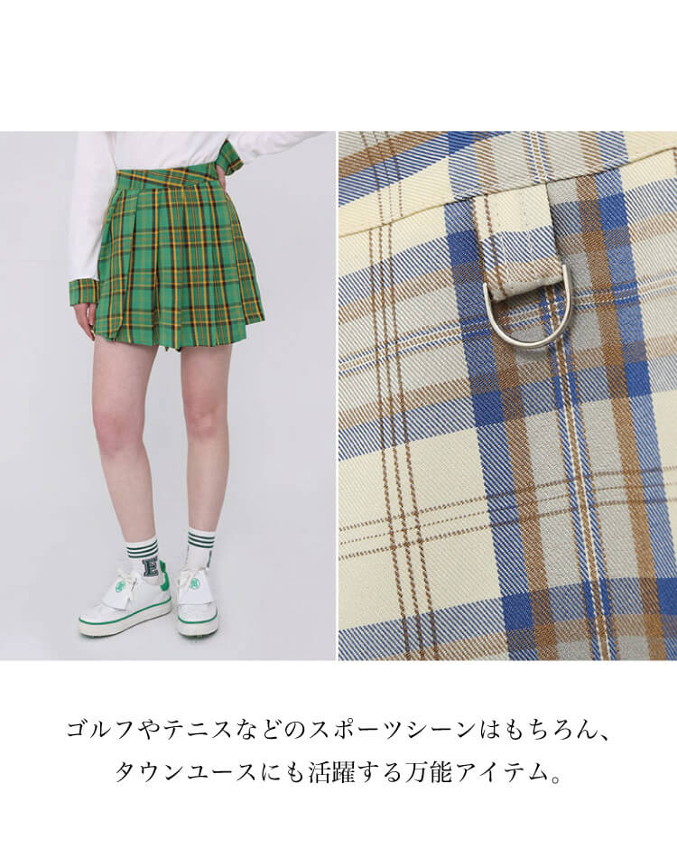韓国 ゴルフウェア ラップ 巻きスカート風 キュロット ショート