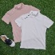 韓国ゴルフウェア アシンメトリーボタン 半袖 Ｔシャツ