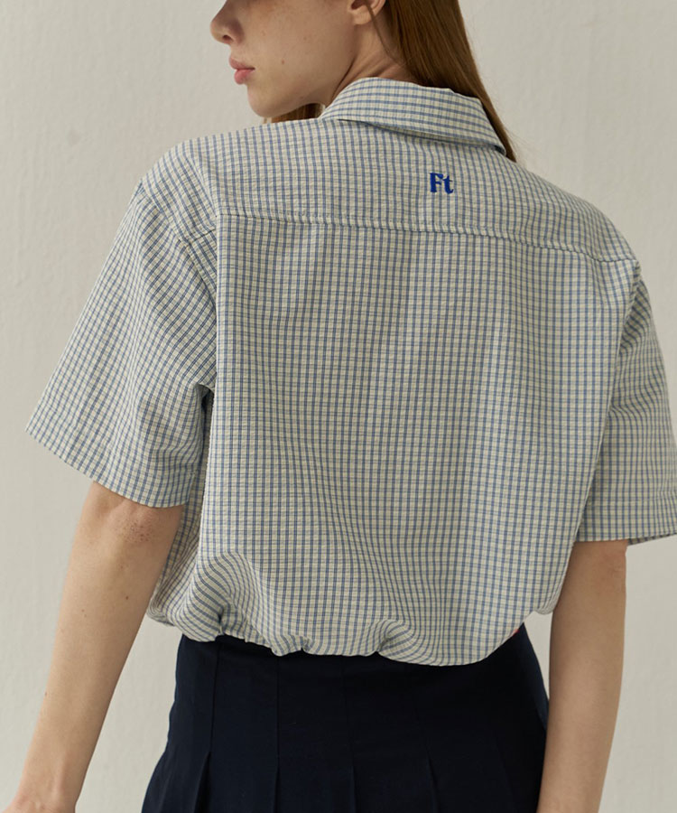 韓国ゴルフウェア パステルチェック柄 半袖シャツ