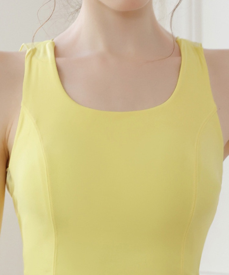 バッククロス シースルーリボン セットアップ ヨガウェア

