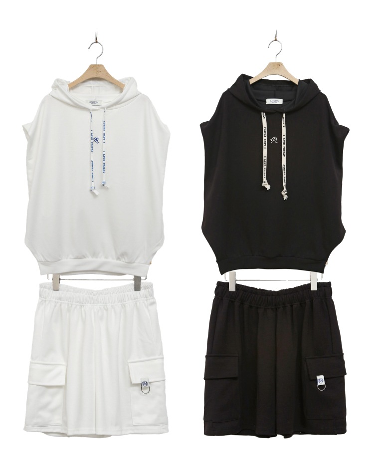 フード付き 半袖 スウェット フーディー ショートパンツ セットアップ