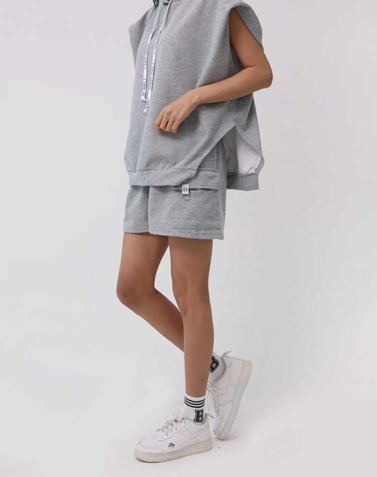 フード付き 半袖 スウェット フーディー ショートパンツ セットアップ