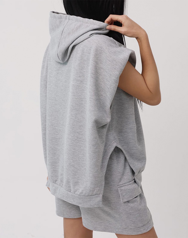 フード付き 半袖 スウェット フーディー ショートパンツ セットアップ