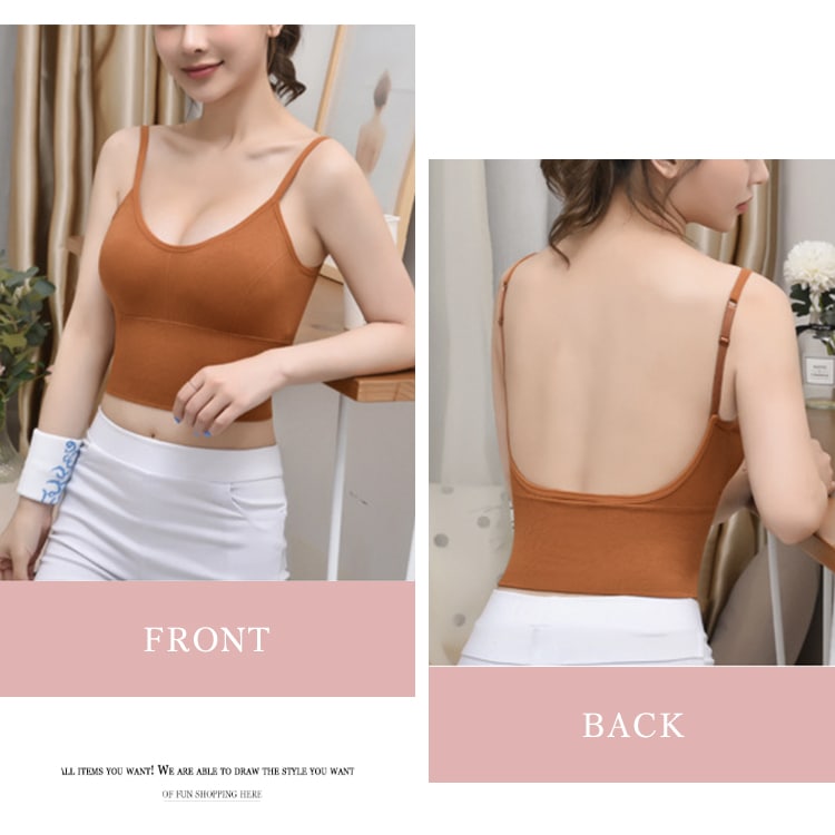 背中みせ ノンワイヤー パッド付 キャミソール