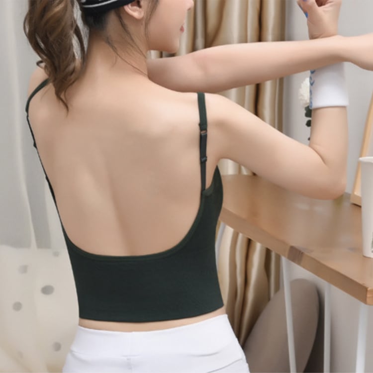 背中みせ ノンワイヤー パッド付 キャミソール