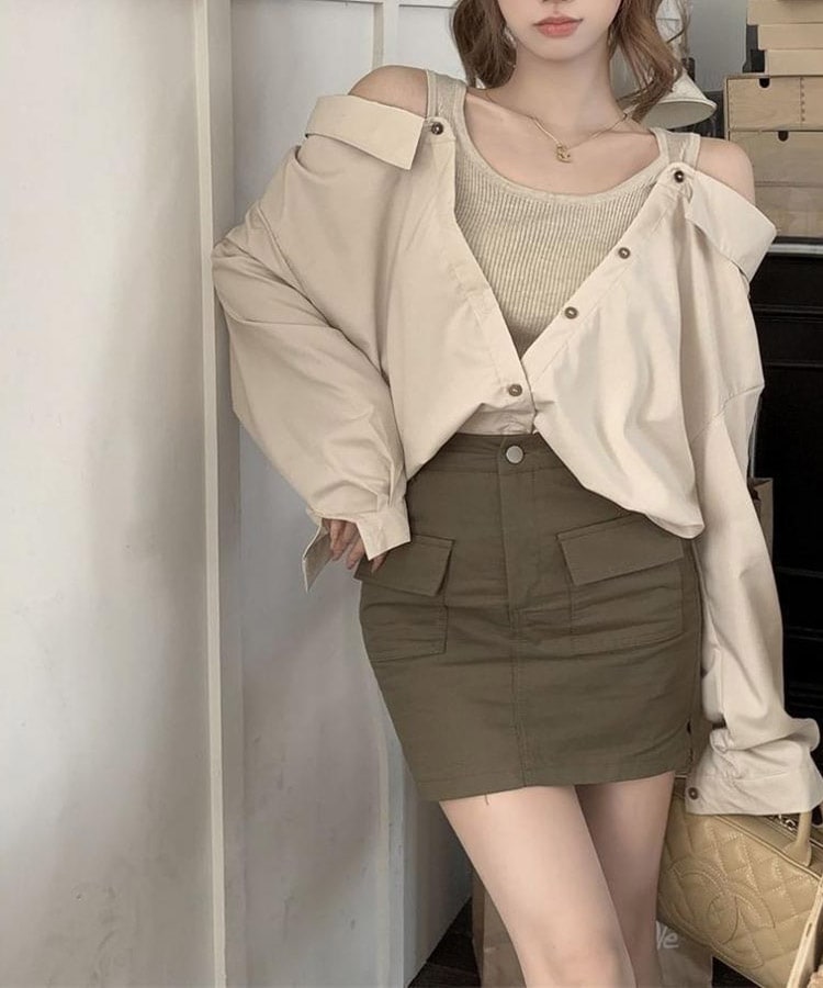 肩見せ オフショルダー風 ブラウス レイヤード トップス | レディース