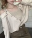 肩見せ オフショルダー風 ブラウス レイヤード トップス