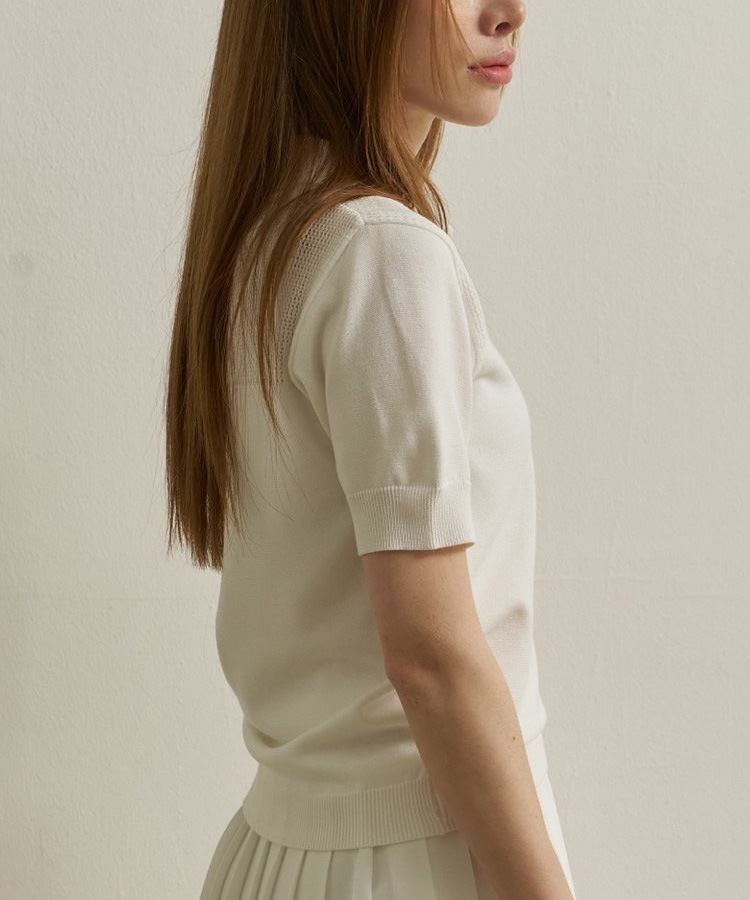 韓国ゴルフウェア シンプル メッシュ 半袖ポロシャツ