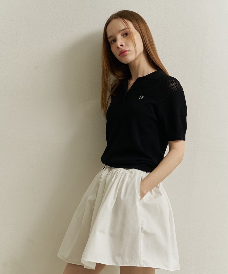 韓国ゴルフウェア シンプル メッシュ 半袖ポロシャツ