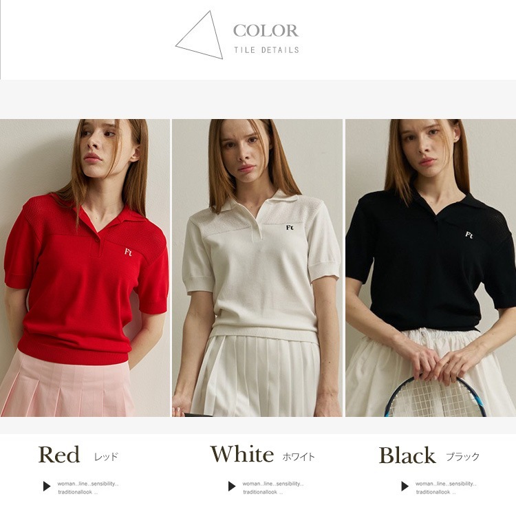 韓国ゴルフウェア シンプル メッシュ 半袖ポロシャツ