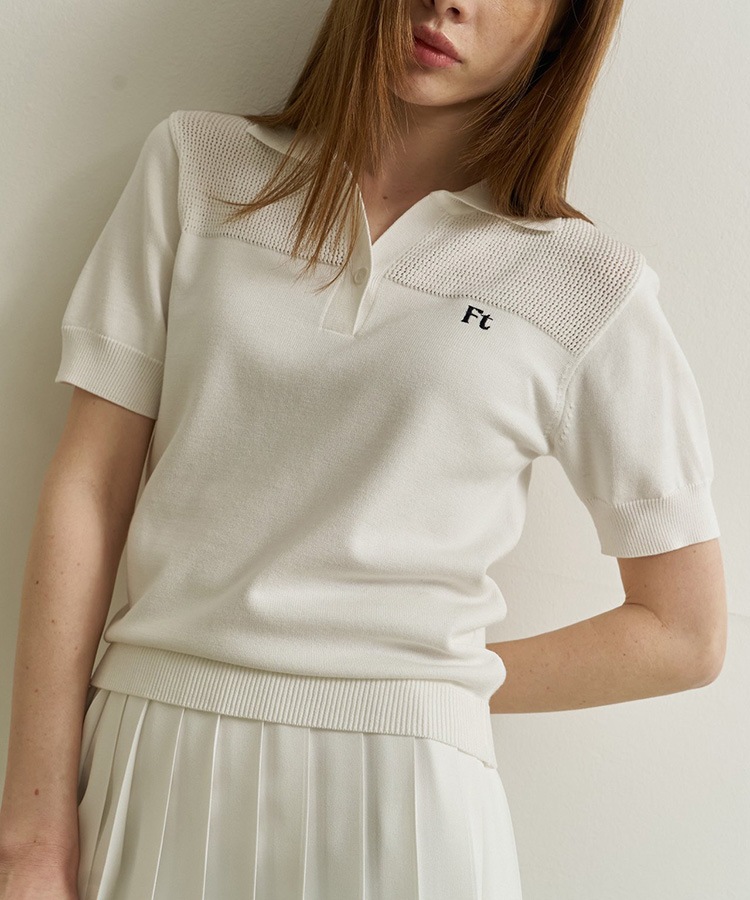 韓国ゴルフウェア シンプル メッシュ 半袖ポロシャツ