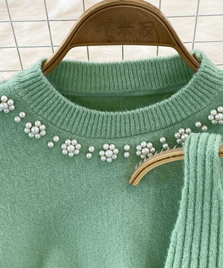 ノースリーブニットワンピース クロップド丈セーター 

