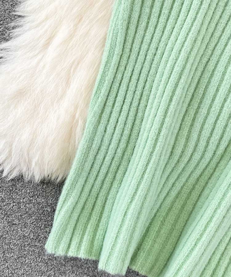 ノースリーブニットワンピース クロップド丈セーター 

