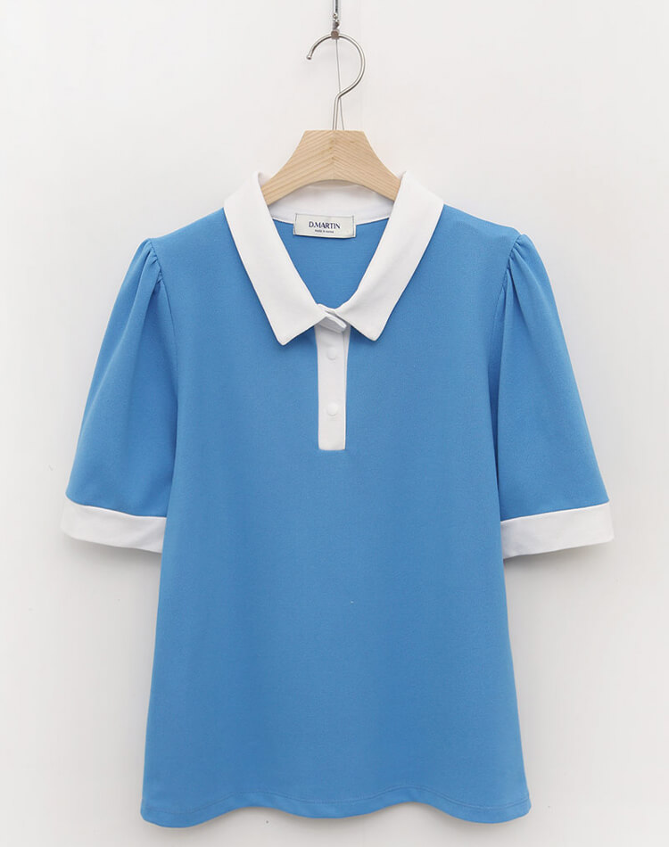 韓国 ゴルフウェア パフ袖 ポロシャツ レディース Tシャツ 夏