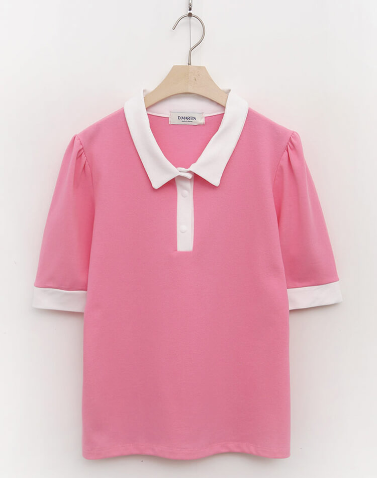 韓国 ゴルフウェア パフ袖 ポロシャツ レディース Tシャツ 夏