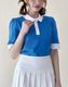 韓国 ゴルフウェア パフ袖 ポロシャツ レディース Tシャツ 夏