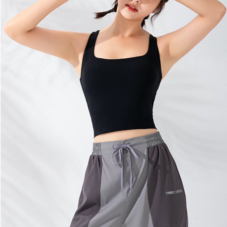 バッククロス カップ付き タンクトップ ヨガウェア