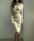 きれいめ リバーシブル ケーブルニット ワンピース

