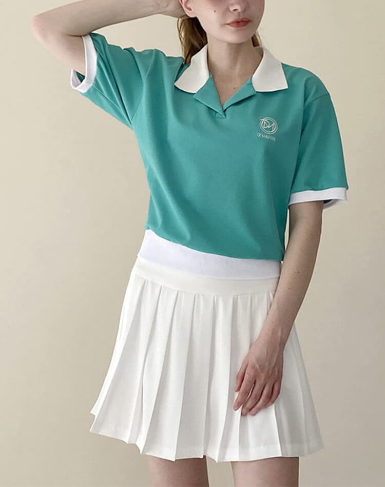 Malbon レディース ゴルフ 半袖トップス 2025韓国新作✨ ゴルフ 韓国 セーラーカラー 半袖トップス | ゴルフ,ゴルフ