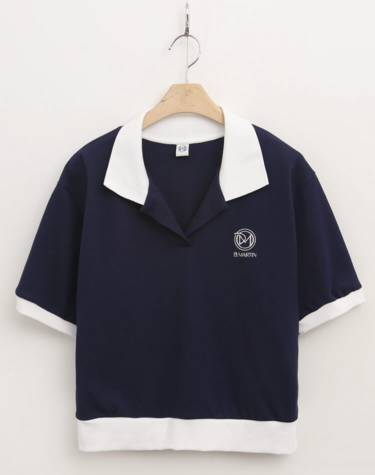 韓国 ゴルフウェア オープンカラー Tシャツ レディース 春夏